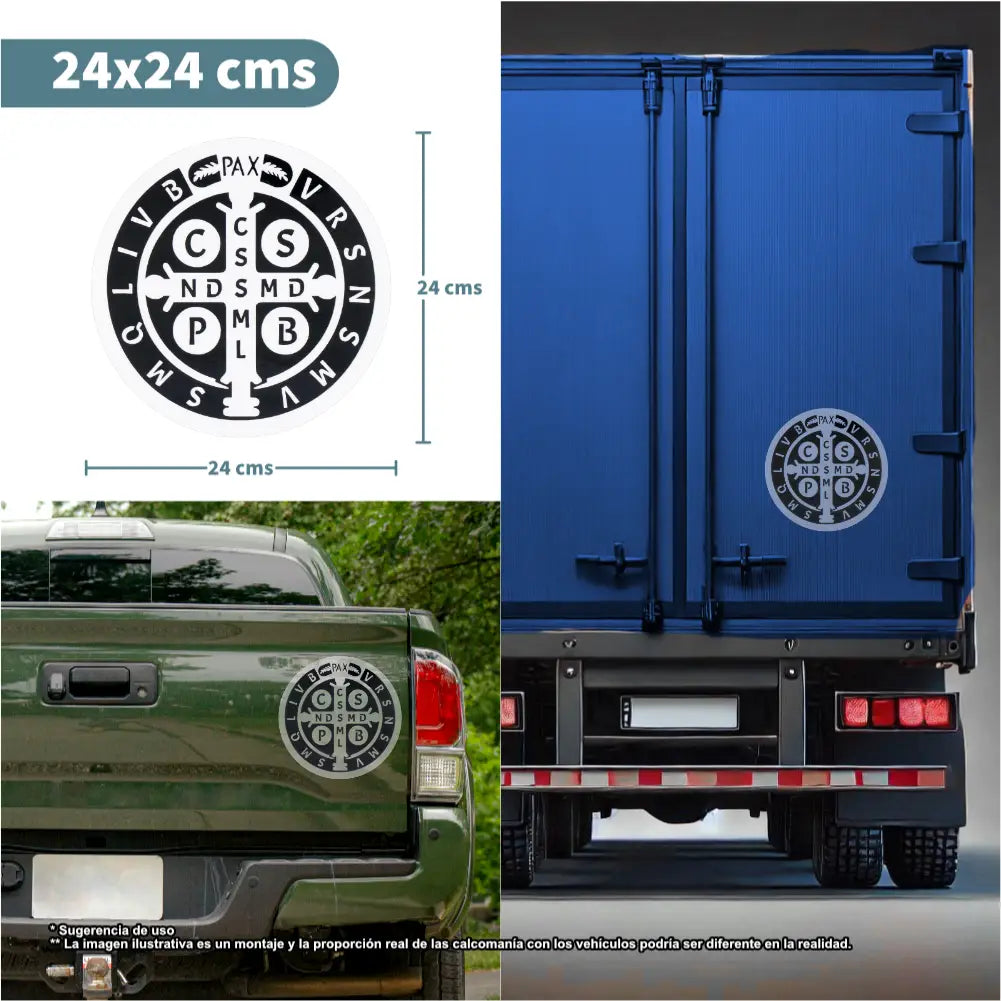 medalla de san benito grande para camion