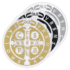 Kit de 3 Medallas de San Benito || Oro, plata y negra