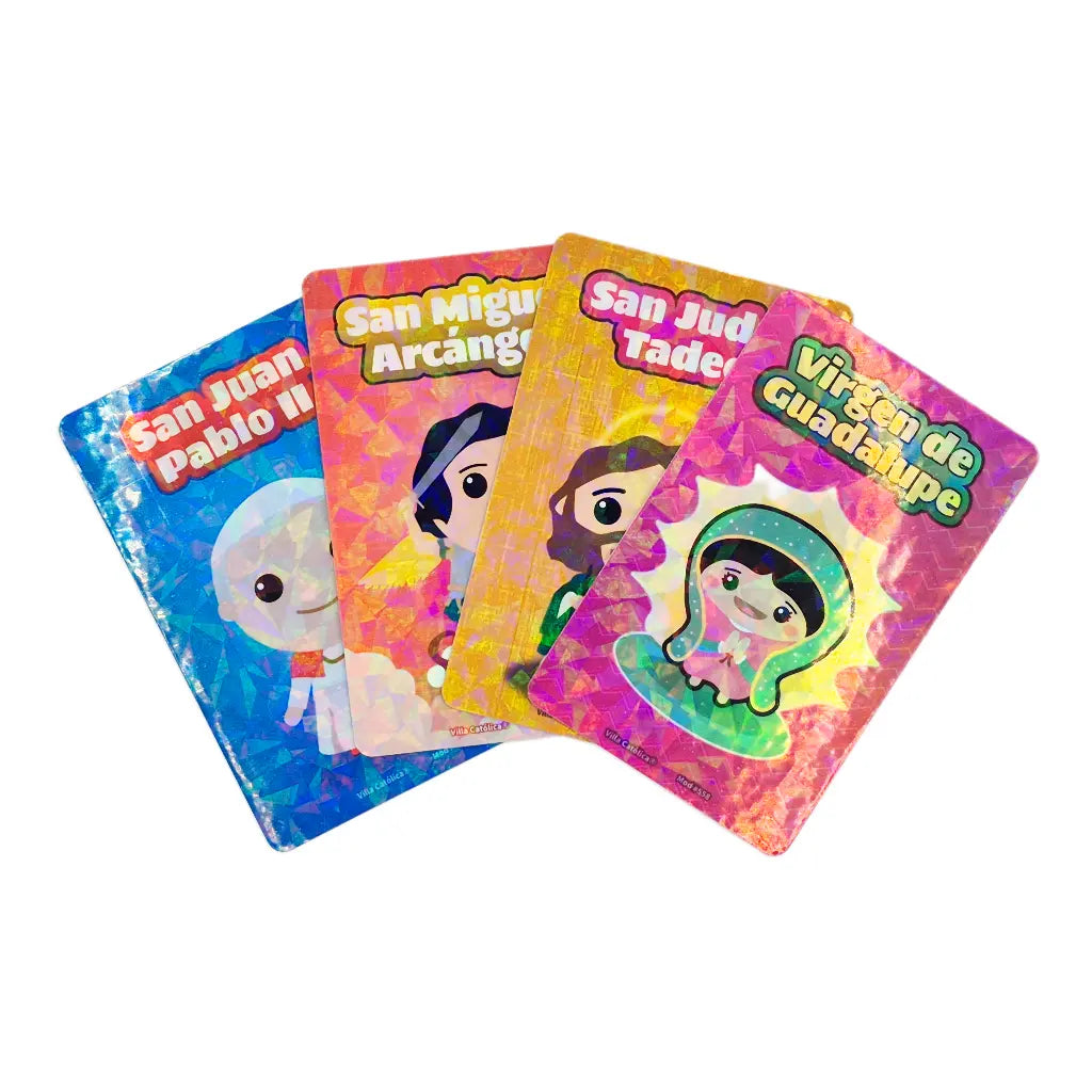 Kit de 4 oraciones catolicas infantiles con Virgen de Guadalupe San Judas Tadeo San Juan Pablo II y San Miguel Arcangel