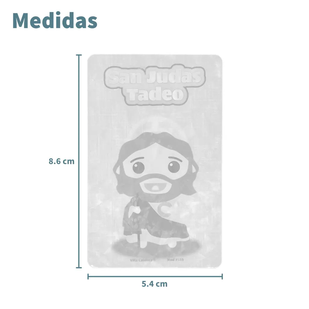 Medidas de estampas con oraciones catolicas infantiles de 8.6 por 5.4 cm