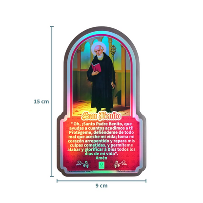 Medidas del iman de San Benito con oracion y acabado a color