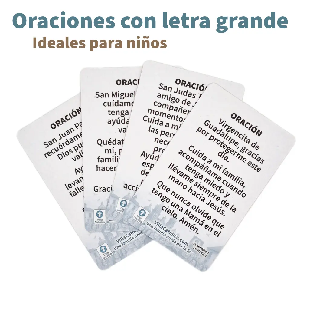 Oraciones catolicas infantiles con letra grande y facil lectura para niños