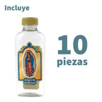 Kit 10 botellas de la Virgen de Guadalupe para agua bendita